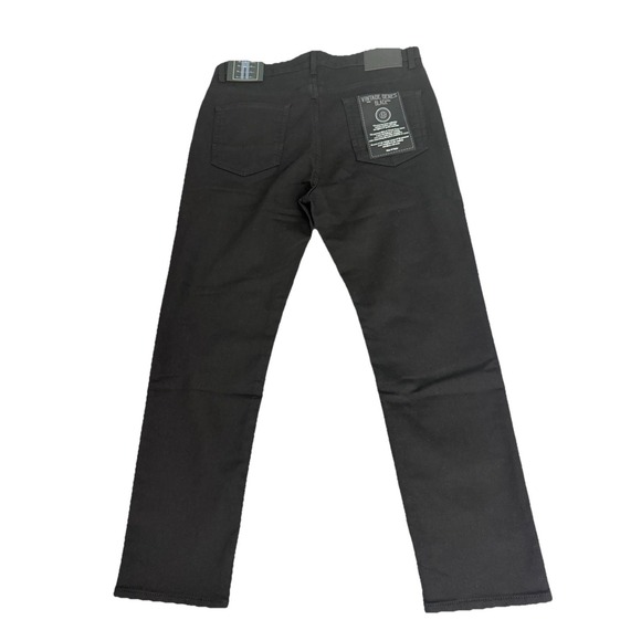 VGB Vintage Genes Black Men's Slim Fit Comfort Black Denim Jeans W36X30L New - Picture 6 of 11